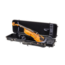 Custodia per violino Crossrock Poly Carbon oblunga per 4/4 Full-Size | Finitura nera opaca | Custodia per accessori con igrometro e spartito - Gu