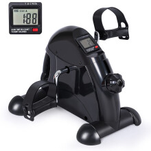 FEIERDUN Mini Exercise Bike Under Desk Bike Pedal Exerciser Portable Foot Cycle Arm & Leg Peddler Machine with LCD Screen Displays
