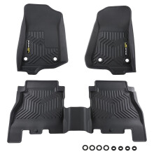 G-PLUS vloermatten compatibel met Jeep Wrangler JL Unlimited 4-deurs alleen 2018-2024 (niet geschikt voor JK of 4XE) Volledige dekking voor alle weer