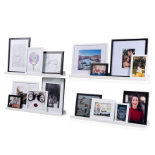 Wallniture Denver Moderne Wandplank Floating Picture Ledge - Hangboekenkast - 30 Inch Wit Set van 4