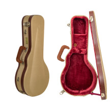 Étui pour mandoline Crossrock Master Series F-Style | Extérieur en tweed classique, coque en bois repensée, poignée en cuir, bretelles de sac à d
