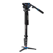 Zestaw aluminiowego monopodu wideo Benro z blokada typu Flip-Lock z 3-stopowa podstawa przegubowa i glowica wideo S6 (A48FDS6)