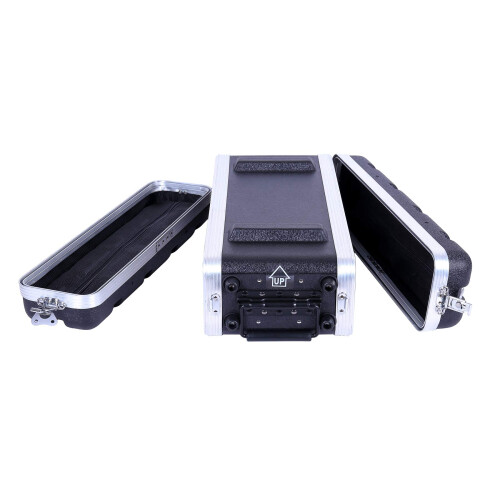 Crossrock Stackable 2U Rack Case  Shallow 14.25  Depth  Polyethylene Hard-shell Construction with Heavy Duty Hardware-Black(CRA9602US) 1