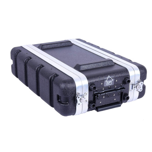 Crossrock Stackable 2U Rack Case  Shallow 14.25  Depth  Polyethylene Hard-shell Construction with Heavy Duty Hardware-Black(CRA9602US) 2
