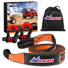 Kit di traino Nilight da 3"""" x 20' con 2 ganci antifurto a D da 3/4"""" e corda di traino con borsa portaoggetti per auto, camion, SUV e ATV (MBS 3