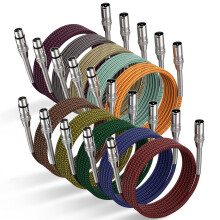 Ciwoda xlr Cable 25ft 10pack Multi-couleur en nylon lourd en nylon