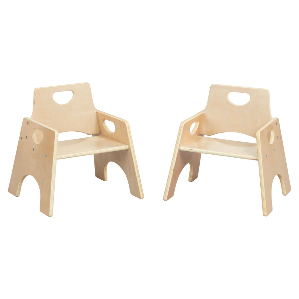 ECR4Kids Stackable Wooden Toddler Chair  8in  Kids Furniture  Natural  2-Pack-image-OPC-PGT9WF6-NEW