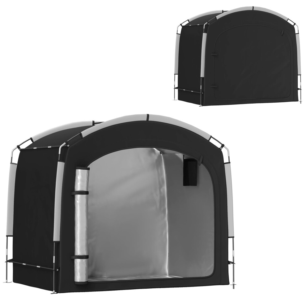 Outsunny Bike Storage Tent  Portable Bicycle Storage Shed  Waterproof Outdoor Bike Cover with 210D Oxford Fabric and Carry Bag for 3-4 Bikes  Lawn Mow