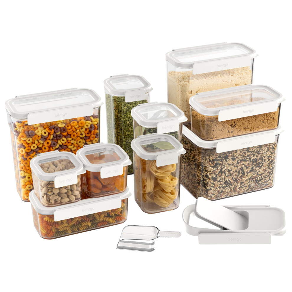Bentgo Pantry 22-Teiliges Luftdichtes Vorratsbehalter-Set Fur Lebensmittel, Durchsichtig Und Stapelbar, Organisationsset Fur Kuche Und Speiseka-image