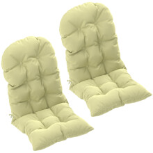 Outsunny Outdoor Adirondack Chair Cushions Set of 2 Tufted High Back Patio Chair Cushions with Ties Non-Slip Replacement Seat Pads for Adirondack Ch