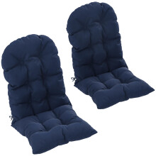 Outsunny Outdoor Adirondack Chair Cushions Set of 2  Tufted High Back Patio Chair Cushions with Ties  Non-Slip Replacement Seat Pads for Adirondack Ch