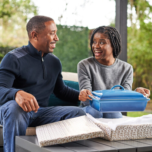 Le Creuset Le Creuset Stoneware Heritage Covered Rectangular Casserole  4 qt. (12"""" x 9"""")  Marseille 1