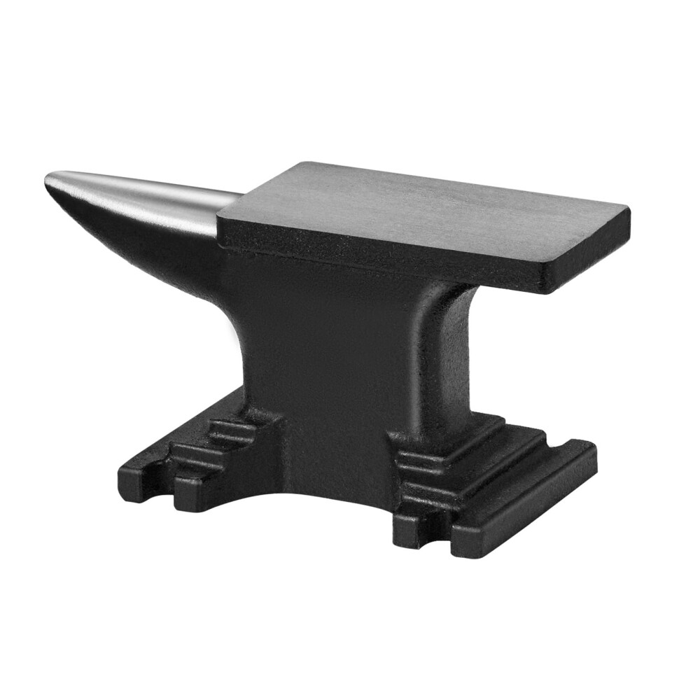 VEVOR Single Horn Anvil  High Hardness Rugged Round Horn Anvil Blacksmith 8.8Lbs Cast Steel Anvil Compact Design and Stable Base  Forge Tools and Equi