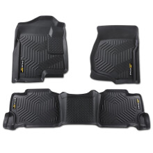 G-PLUS TPE-vloermatten compatibel met Chevy Silverado en GMC Sierra 1500 Crew Cab 2007-2013/2500 3500 Crew Cab 2007-2014 Volledige bescherming tegen
