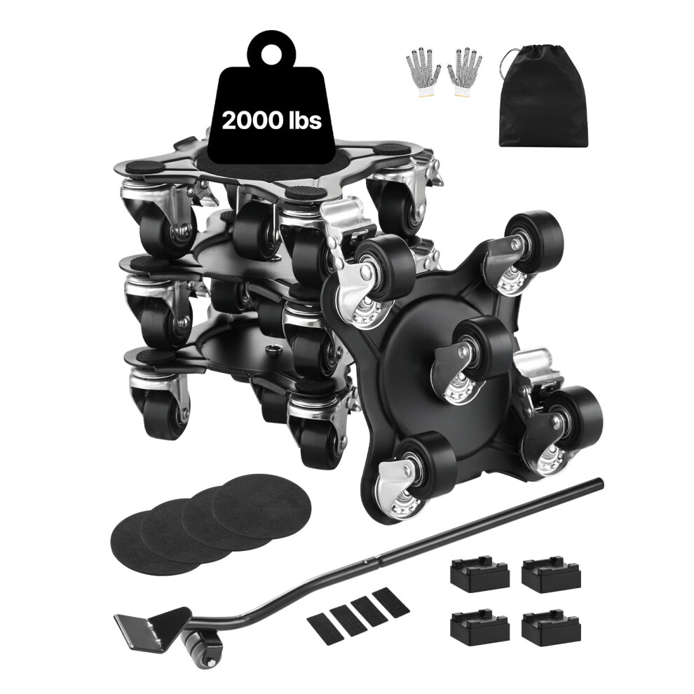 VEVOR Furniture Dolly  Maximum Load 1200 lbs  Heavy Duty Furniture Movers with 5 360 Rotation Wheels  Carbon Steel Panel  Furniture Lift Slider Tool S