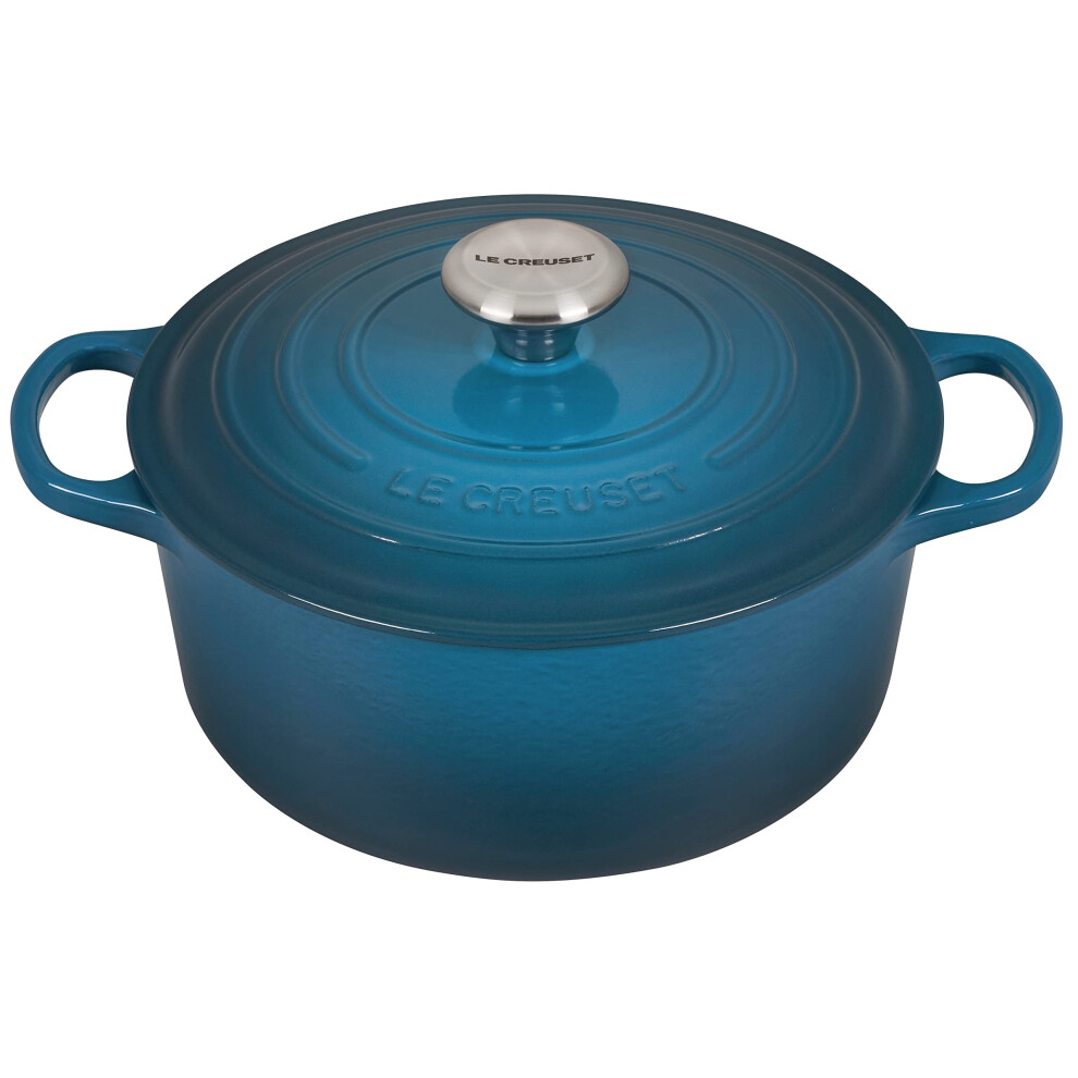 Le Creuset Enameled Cast Iron Signature Round Dutch Oven  4.5 qt.  Deep Teal