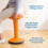 ECR4Kids Sitwell Wobble Stool with Cushion Adjustable Height Active Seating Orange 4