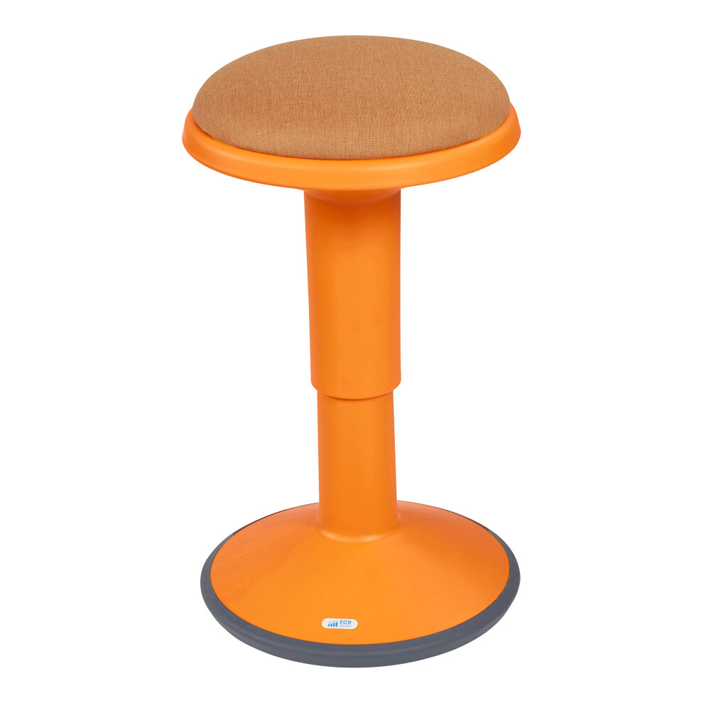ECR4Kids Sitwell Wobble Stool with Cushion  Adjustable Height  Active Seating  Orange-image-OPC-PGT9YMM-NEW