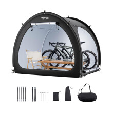 VEVOR Fahrradlagerzelt, für 4 bis 5 Fahrräder, geräumiges Outdoor-Zelt mit Belüftungsfenster, wasserdichtes Faltzelt