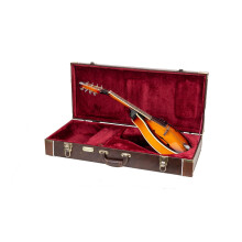 Crossrock rektangulrt trfodral passar mandoliner i A-stil med tillbehrsfack Rostfria stlsprrar Metallftter-vintagebrun (CRW620MABR-R)