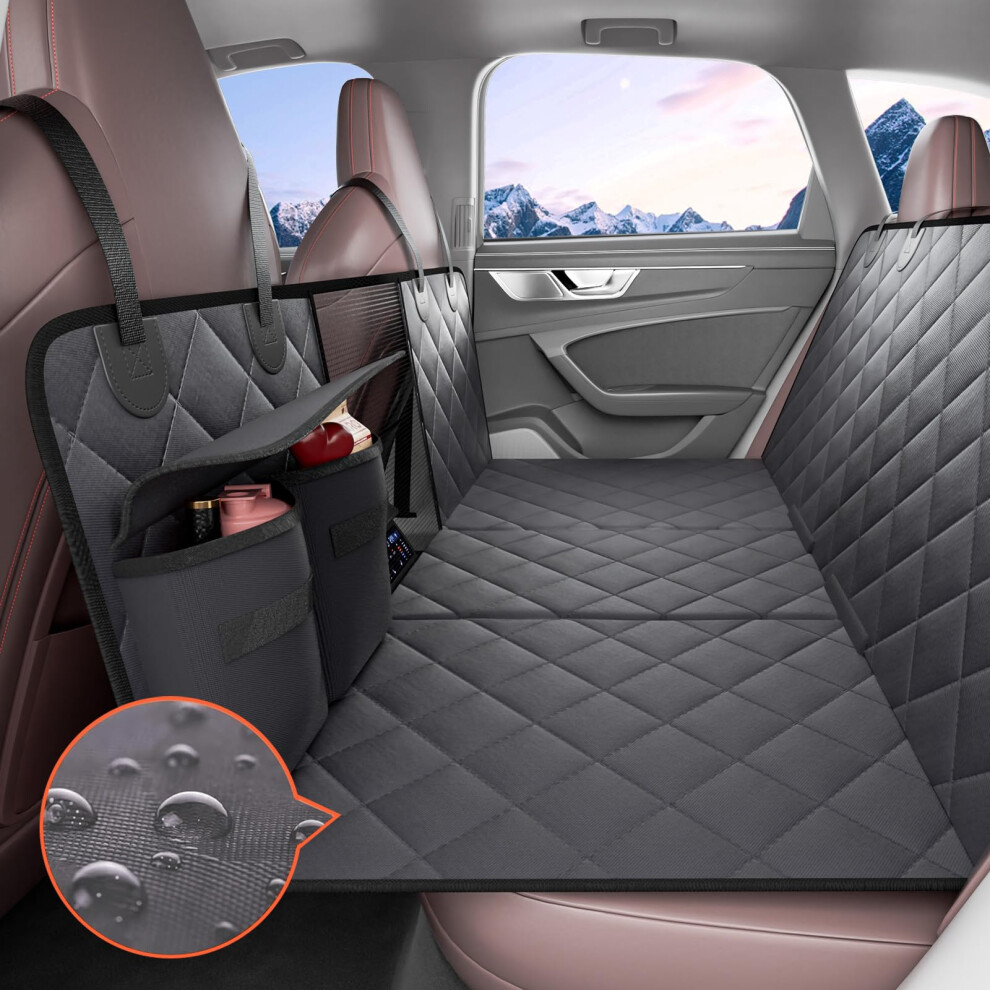 VEVOR Back Seat Extender for Dogs Hard Bottom Car Seat Cover for Dogs Supports 400lbs Heavy Duty Dog Car Seat Cover for Back Seat Dog Hammock for Car