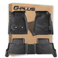 G-PLUS TPE-vloermatten Vloermatten Compatibel met Chevy Colorado Crew Cab 2015-2022 Fit GMC Canyon Crew Cab 2015-2022 Zwarte bagageruimte Volledige b