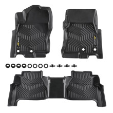 G-PLUS TPE vloermatten bagageruimtebekleding compatibel met Nissan Frontier 2022-2023 (crew cab met opbergruimte onder de stoel op de 2e rij) 3 stuks