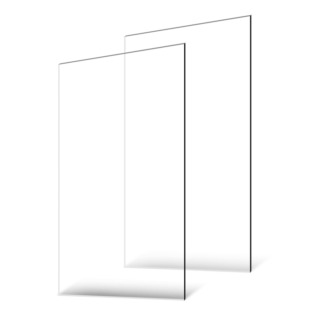 VEVOR Plexiglass Acrylic Sheets  2-Pack Plastic Sheet  24 x 48 Inch 1/8 Inch Thick Clear Plastic Cast Transparent Glass for Crafting Projects  Replace