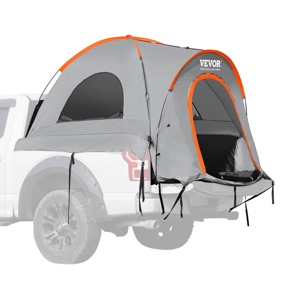 VEVOR Truck Bed Tent  5.5'-6' Pickup Truck Tent with Carry Bag  Waterproof PU2000mm Double Layer Truck Tent for Camping  Accommodate 2-3 Person  for C