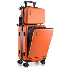 Travelim da 22 pollici di trasporto su bagagli 22x14x9 Airline Approvato Carry On Suitcase con ruote bagagli a guscio duro arancione arancione valigi
