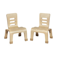 ECR4Kids Bugholzstuhl, 20,3 cm Sitzh he, stapelbare Sitze, Natur, 2er-Pack