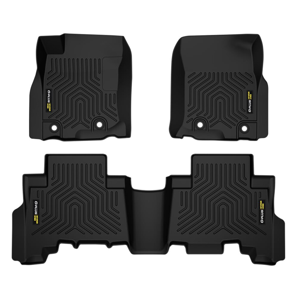 G-Plus Tpe Floor Mats Compatible With Toyota 4Runner 2013-2023/Fit Lexus Gx460 2014-2023 1St & 2Nd Row 3Pcs Mats All Weather Floor Liners Cargo Liner 729149055299