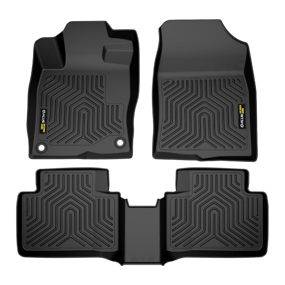 G-Plus Tpe Floor Mats Compatible With Honda Civic Sedan & Hatchback Coupe 2016-2021 All Weather Full Cover Protection 1St & 2Nd Row Floor Liners Black 729149055046
