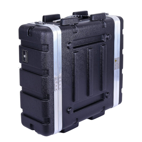 Crossrock Stackable 3U Rack Case  Standard 19.25  Depth  Polyethylene Hard-shell Construction with Heavy Duty Hardware-Black(CRA9603U) 1