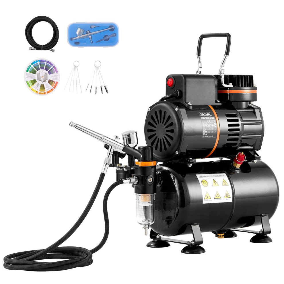 VEVOR Airbrush Kit  Air Brush Set Kit with 3.5L Air Storage Tank  Dual Fan Air Tank Compressor System with 0.3 mm Tip Airbrush  Holder  Color Mixing W