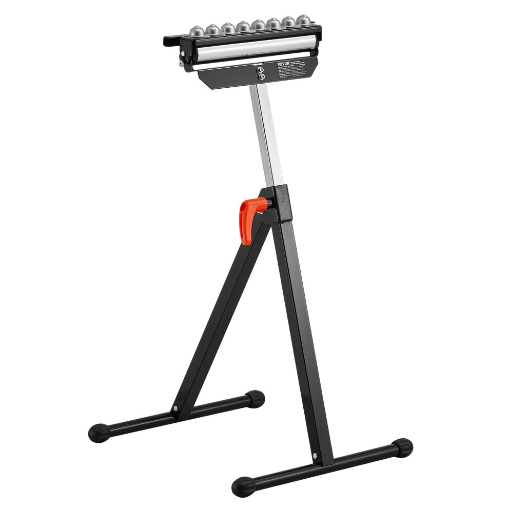 VEVOR Roller Stand  300 lb Load Capacity  26.8-42.5 in Adjustable Height  Folding Heavy Duty with 11.5 inch Polished Multi-Directional Roller Head  fo