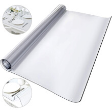 VEVOR Plastic Table Cover  42 x 80 x 0.08 in  Transparent PVC Table Cloth  Rectangle Clear Desk Mat  Water & Oil-Proof Desk Cloth for Dresser Cab