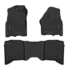 G-PLUS TPE 3PCS vloermatten compatibel met 2009-2018 Dodge Ram Crew Cab (NIET geschikt voor Quad Cab) Cargo Liner Alle weersomstandigheden Volledige