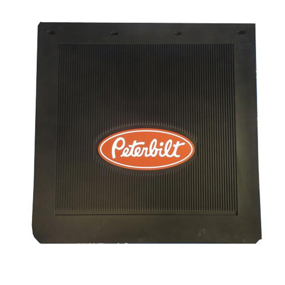 Peterbilt Motors 24"""" X 24"""" Heavy Duty 1/4"""" Thick Rubber Semi Truck Mud Flaps-Pair Black 652012947882