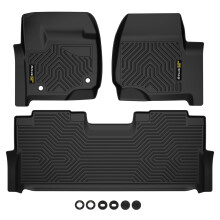 G-PLUS TPE-vloermatten compatibel met Ford F250 F350 F450 2017-2024 Super Duty Crew Cab met opbergruimte onder de stoel Vloermatten Alle weersomstand