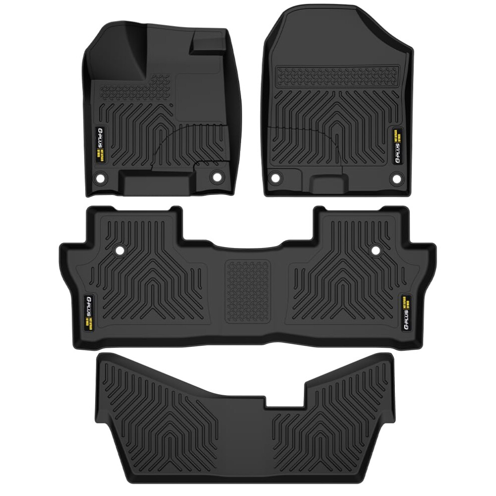 G-Plus Tpe Floor Mats Floor Liners Compatible With Honda Pilot Sedan & Hatchback Coupe 8 Passenger Models 2016-2022 1St & 2Nd & 3Rd Row Cargo Liner 729149055558