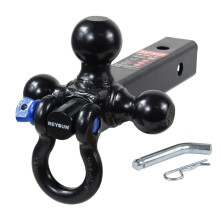 Reysun 864058HP Trailer Hitch Tri Ball Mount og 360 SWIVAL TOW SHACKLE Passer til 2 tommer modtager Hitch Pin inkluderet