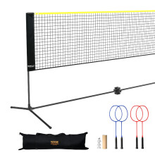 VEVOR Red de bádminton, Set de pickleball plegable de 20 pies con soporte, bolsa, raquetas, volantes de nylon