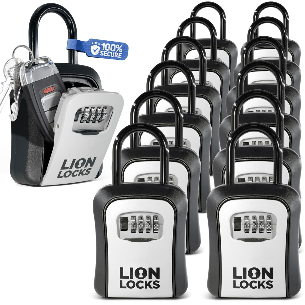 Key Lock Box For Keys With Code (12 Pack) 4 Digit Combination Lockbox For Keys Outdoor Portable Waterproof Realtor Lock Box 850052294885
