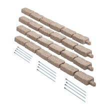 VEVOR Faux Stone Landscape Edging No Dig Garden Edging Border Flexible Blocks for Lawn Edging Flower Beds Driveway Yards with 12 Spikes 4 Pack 2