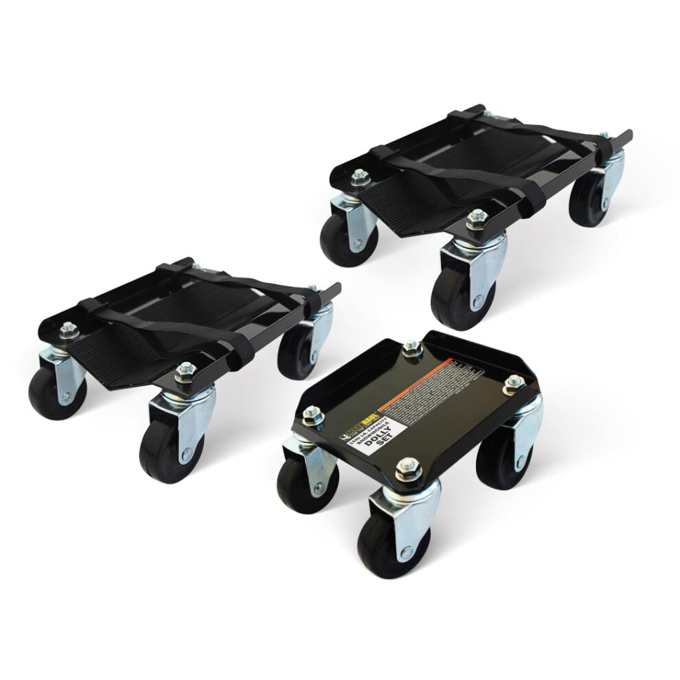 Maxxhaul 50859 Snowmobile Moving Dolly Set 1500Lbs Load Capacity V-Slide Anti-Slip Rubber Pads Straps Firmly Attaching On Skis 812351038591