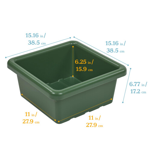 ECR4Kids Square Bin with Lid  Storage Containers  Hunter Green  4-Pack 1
