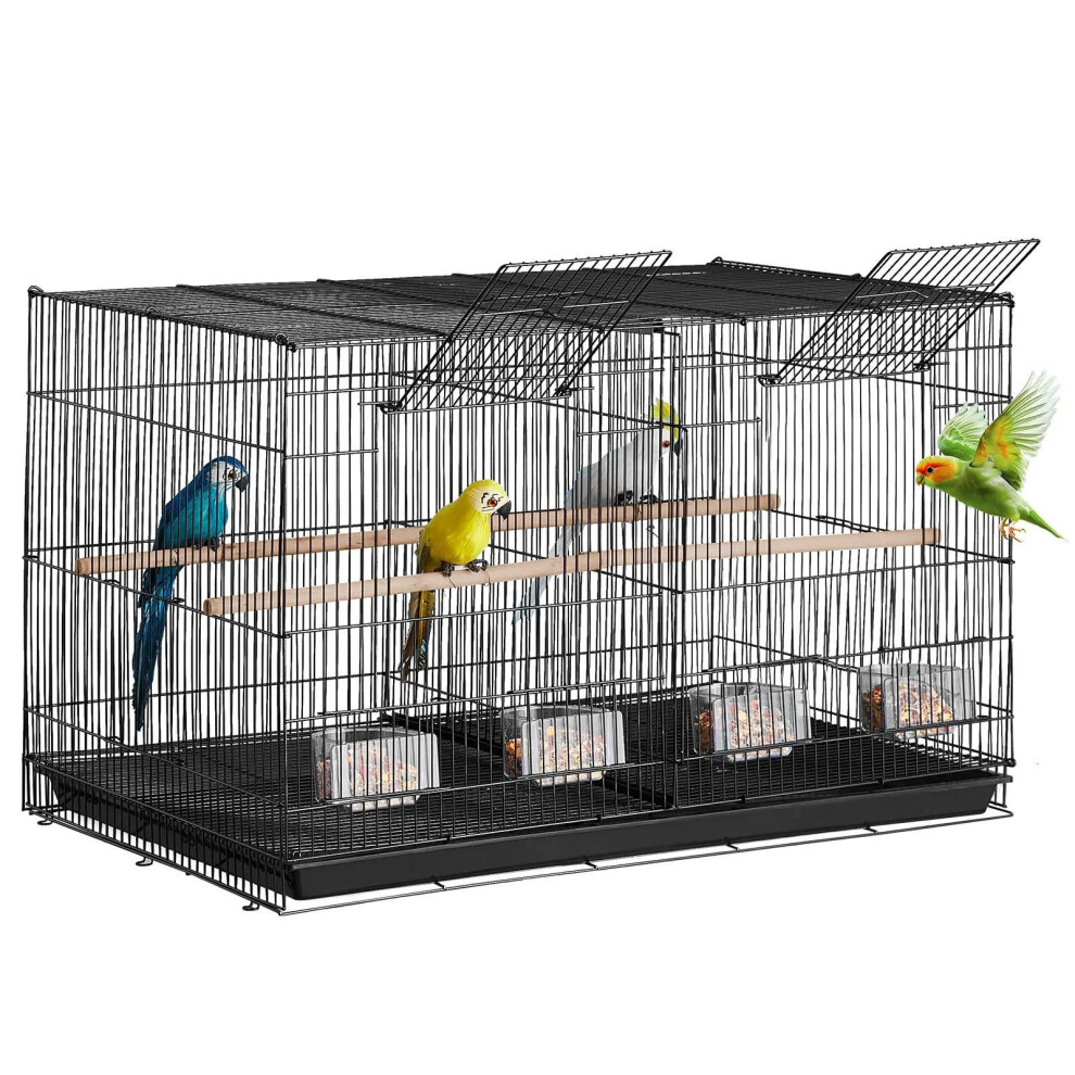 VEVOR 30-inch Flight Bird Cage  Stackable Divided Small Parakeet Cage for Parrots Canaries Cockatiels Lovebirds Finches Budgies Conures Macaws Pet Tra