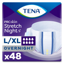 TENA ProSkin Overnight Protection Mutandine elasticizzate monouso per incontinenza per adulti, taglia Large/Extra Large, 48 pezzi (4 confezioni d