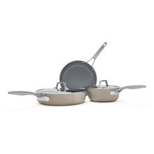 Batterie de cuisine antiadh   sive en c   ramique Calphalon Premier, 5 pi   ces, gris champignon